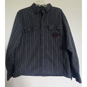 Harley Davidson Gray Long‎ Sleeve Button Down Shirt For Men Size M